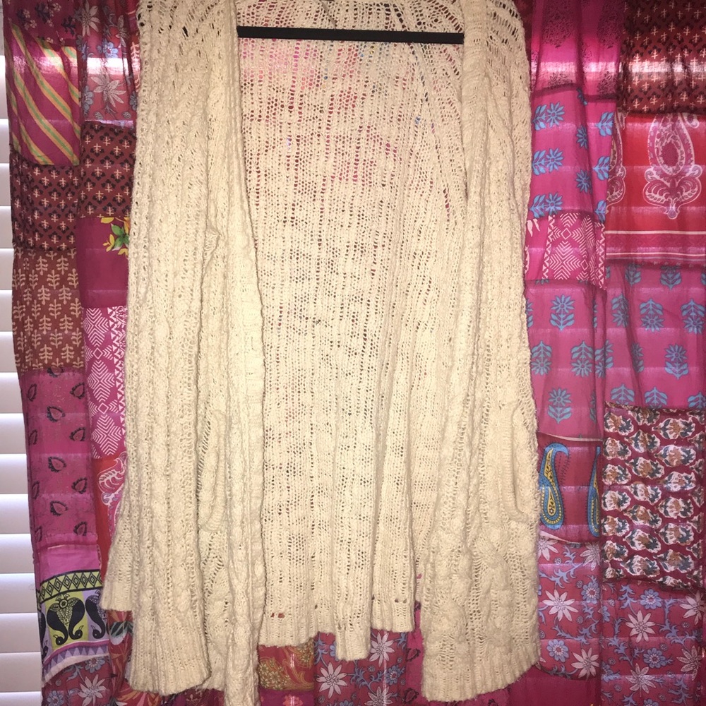 Size large cream free people cardigan